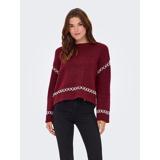 ONLY Sweter w kolorze bordowym ze sklepu Limango Polska w kategorii Swetry damskie - zdjęcie 186309257