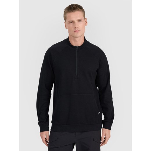 Męska bluza dresowa nierozpinana bez kaptura 4F 4FRSS25TSWSM2112 - czarna XXL okazyjna cena Sportstylestory.com