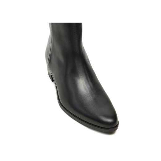 Botki Tommy Hilfiger Low Cowboy Flat Leather FW0FW08103 Czarny Tommy Hilfiger 36 eobuwie.pl