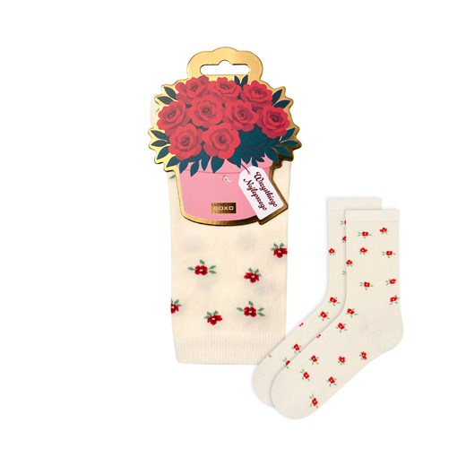 Skarpetki Wszystkiego Najlepszego Róże ze sklepu Sklep SOXO w kategorii Skarpetki damskie - zdjęcie 186314529