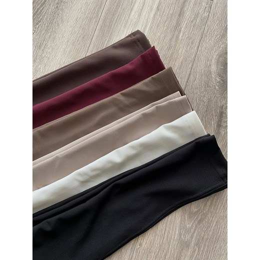 legginsy prążek push up mielczarkowski polski produkt  - bordo ze sklepu STYLOWO w kategorii Spodnie damskie - zdjęcie 186314639