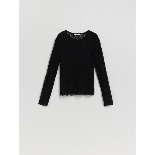 Reserved - Koronkowa bluzka - czarny ze sklepu Reserved w kategorii Bluzki damskie - zdjęcie 186315056