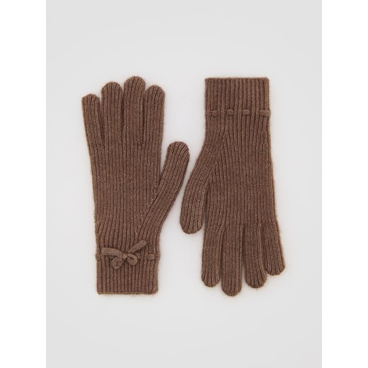 Reserved - Rękawiczki z kokardkami - brązowy ze sklepu Reserved w kategorii Rękawiczki damskie - zdjęcie 186315185