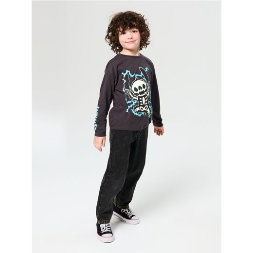 Sinsay - Koszulka z długimi rękawami świecąca w ciemności Stitch - szary ze sklepu Sinsay w kategorii T-shirty chłopięce - zdjęcie 186316036