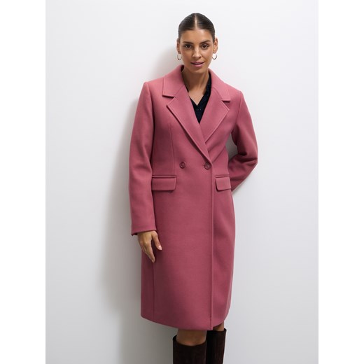 Mohito - Klasyczny płaszcz - różowy ze sklepu Mohito w kategorii Płaszcze damskie - zdjęcie 186316135