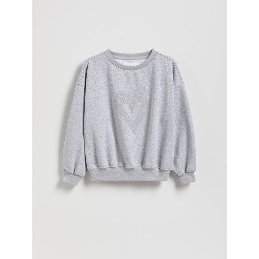 Reserved - Bluza z aplikacją - jasnoszary ze sklepu Reserved w kategorii Bluzy dziewczęce - zdjęcie 186316285