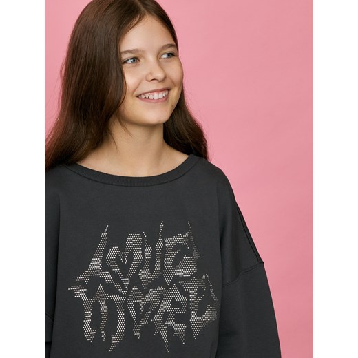 Reserved - Bluza z aplikacją - ciemnoszary ze sklepu Reserved w kategorii Bluzy dziewczęce - zdjęcie 186316288