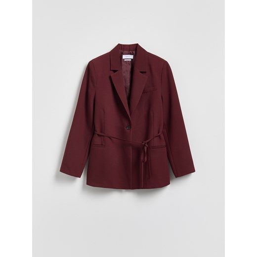 Reserved - Marynarka z wiązaniem - burgundowy ze sklepu Reserved w kategorii Marynarki damskie - zdjęcie 186316466