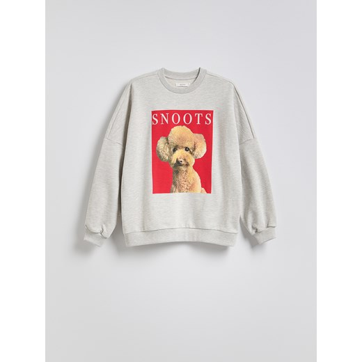 Reserved - Bluza z nadrukiem - jasnoszary ze sklepu Reserved w kategorii Bluzy damskie - zdjęcie 186316615