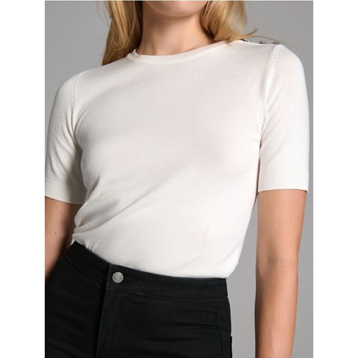 Sinsay - Sweter z krótkim rękawem - kremowy ze sklepu Sinsay w kategorii Swetry damskie - zdjęcie 186317438