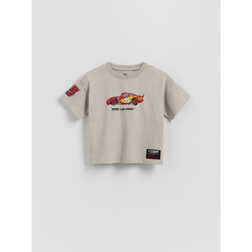 Reserved - Bawełniany t-shirt Auta - jasnoszary ze sklepu Reserved w kategorii T-shirty chłopięce - zdjęcie 186318758