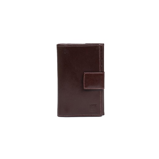 brązowy portfel skórzany unisex KLASYCZNY z zapięciem ze sklepu Słoń Torbalski w kategorii Portfele damskie - zdjęcie 186319435