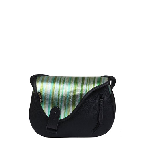 czarno zielona torebka damska skórzana listonoszka na ramę Mouse ze sklepu Słoń Torbalski w kategorii Listonoszki - zdjęcie 186319505