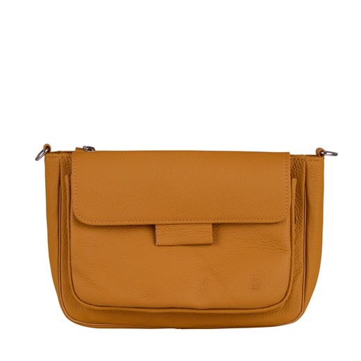 pomarańczowa  torebka skórzana na ramię Anna ze sklepu Słoń Torbalski w kategorii Listonoszki - zdjęcie 186319648
