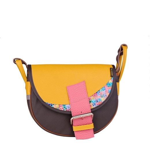 brązowo-żółta torebka damska skórzana Freshman Mini na ramię listo ze sklepu Słoń Torbalski w kategorii Listonoszki - zdjęcie 186319667