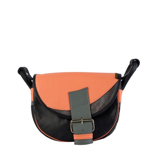 czarno pomarańczowa torebka listonoszka skórzana na ramię Freshman Mi ze sklepu Słoń Torbalski w kategorii Listonoszki - zdjęcie 186319715