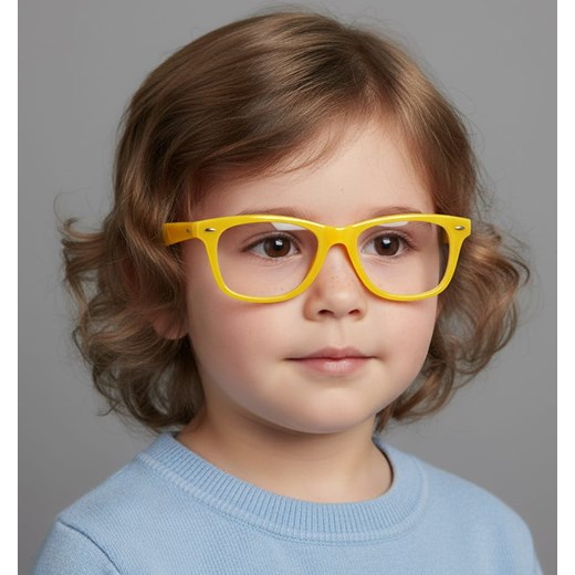 Okulary dziecięce zerówki prostokątne oprawki korekcyjne PK10C ciemno-żółty - id: 9225 - marki Sunoptic - 186319766 Okulary dziecięce zerówki prostokątne oprawki korekcyjne PK10C ciemno-żółty ze sklepu Stylion w kategorii Akcesoria dziecięce - zdjęcie 186319766
