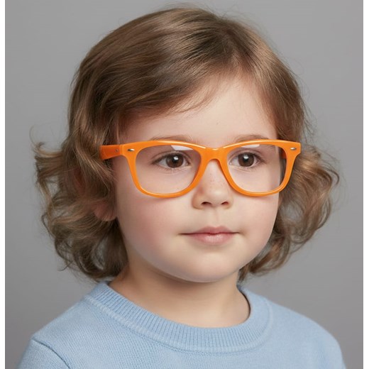 Okulary dziecięce zerówki prostokątne oprawki korekcyjne PK10D pomarańczowy ze sklepu Stylion w kategorii Akcesoria dziecięce - zdjęcie 186319769
