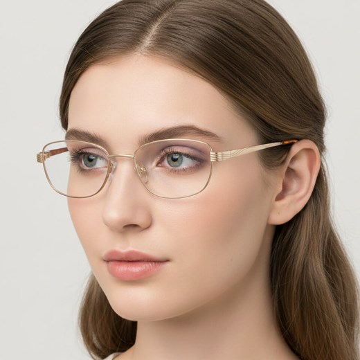 Oprawki korekcyjne zerówki okulary metalowe 796C złoty ze sklepu Stylion w kategorii Okulary przeciwsłoneczne męskie - zdjęcie 186319798