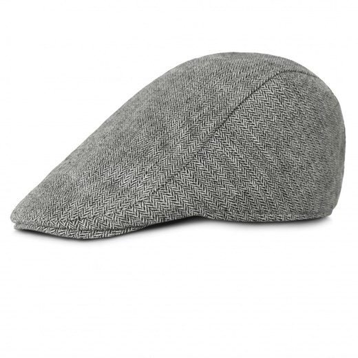 Jesienno-Zimowy Kaszkiet  z Dodatkiem Wełny - Pako Jeans - Popiel w Jodełkę CPAPJNSKASZKIET1341 ze sklepu JegoSzafa.pl w kategorii Kaszkiety męskie - zdjęcie 186319957