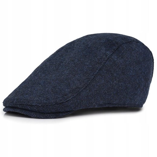 Kaszkiet Wełniany, Jesienno-Zimowy - Pako Jeans - Granat CPAPJNSKASZKIET1472 ze sklepu JegoSzafa.pl w kategorii Kaszkiety męskie - zdjęcie 186319987