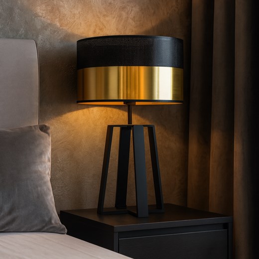 Designerska lampa stołowa do salonu czarno-złota glamour THOR GLAM - id: 12432 - marki Ciekot Partners Sp. Z O. O. - 186320777 Designerska lampa stołowa do salonu czarno-złota glamour THOR GLAM ze sklepu Lysne w kategorii Lampy stołowe - zdjęcie 186320777