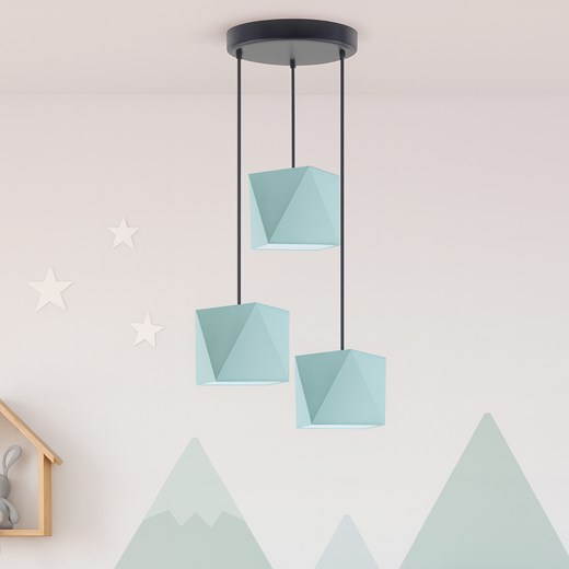 Miętowa lampa wisząca do pokoju dziecka MAJORKA 3-punktowa LED ze sklepu Lysne w kategorii Lampy dziecięce - zdjęcie 186320827