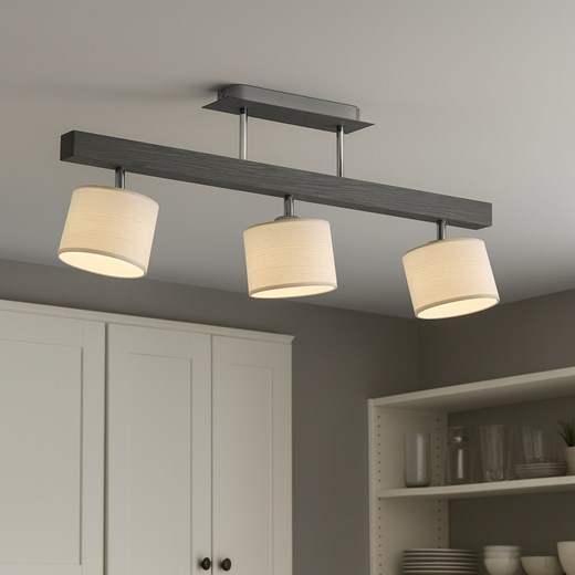 Nowoczesna 3-punktowa lampa sufitowa z drewna HOLLYWOOD z regulacją kąta padania światła - id: 8945 - marki Ciekot Partners Sp. Z O. O. - 186320835 Nowoczesna 3-punktowa lampa sufitowa z drewna HOLLYWOOD z regulacją kąta padania światła ze sklepu Lysne w kategorii Lampy wiszące - zdjęcie 186320835