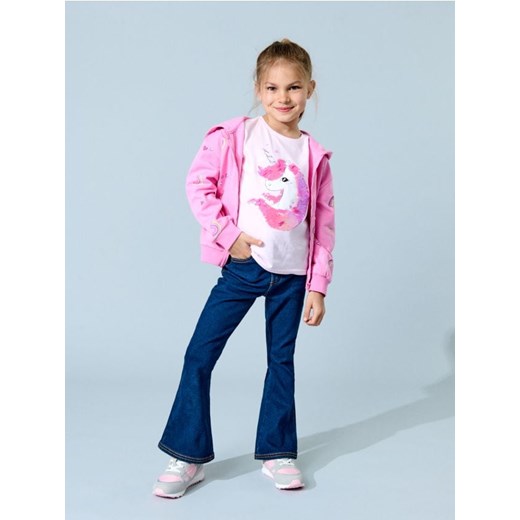 Sinsay - Koszulka z długimi rękawami z motywem jednorożca - różowy ze sklepu Sinsay w kategorii Bluzki dziewczęce - zdjęcie 186321006