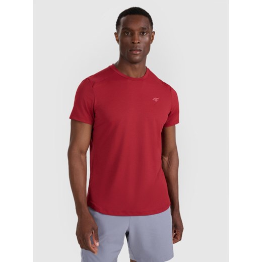 Męska koszulka treningowa 4F 4FWAW25TFTSM1458 - czarwona ze sklepu Sportstylestory.com w kategorii T-shirty męskie - zdjęcie 186321328