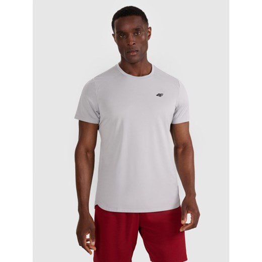 Męska koszulka treningowa 4F 4FWAW25TFTSM1459 - szara ze sklepu Sportstylestory.com w kategorii T-shirty męskie - zdjęcie 186321336