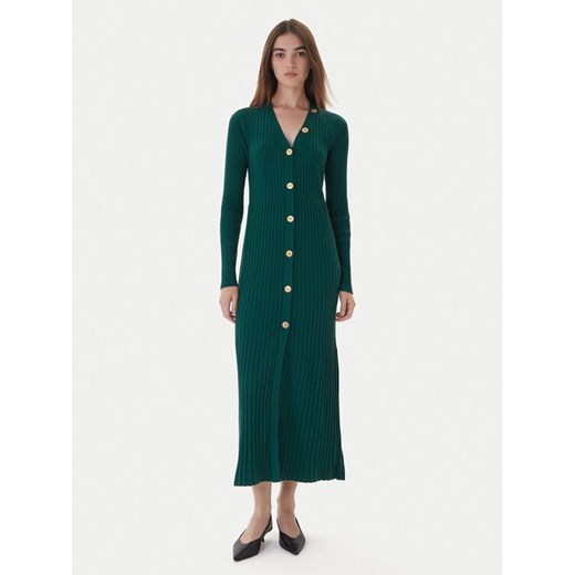 TWINSET Sukienka dzianinowa 252TT3400 Zielony Slim Fit ze sklepu MODIVO w kategorii Sukienki - zdjęcie 186323059