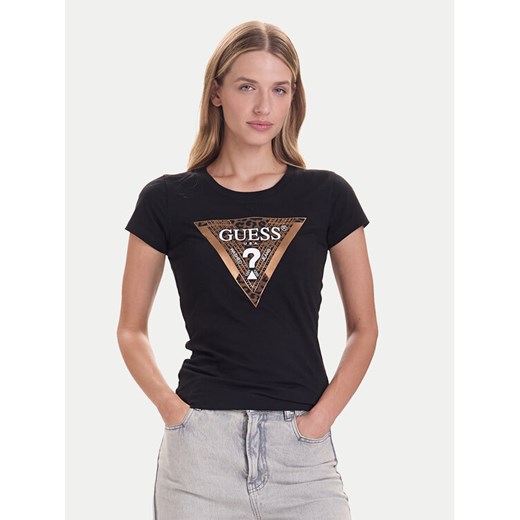 Guess T-Shirt W5BI28 J1314 Czarny Slim Fit ze sklepu MODIVO w kategorii Bluzki damskie - zdjęcie 186323175