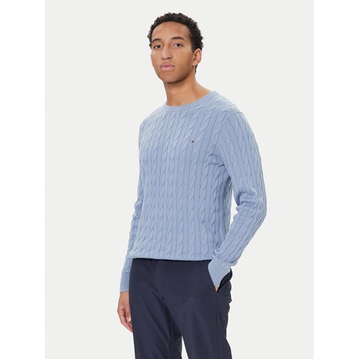 Tommy Hilfiger Sweter MW0MW33132 Błękitny Regular Fit ze sklepu MODIVO w kategorii Swetry męskie - zdjęcie 186323185