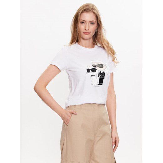 KARL LAGERFELD T-Shirt Ikonik 2.0 230W1704 Biały Regular Fit ze sklepu MODIVO w kategorii Bluzki damskie - zdjęcie 186323276