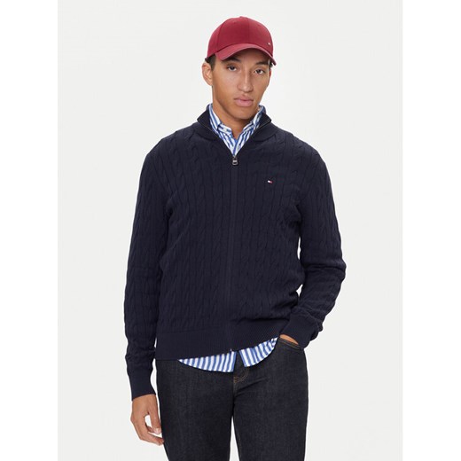 Tommy Hilfiger Kardigan MW0MW40440 Granatowy Regular Fit ze sklepu MODIVO w kategorii Swetry męskie - zdjęcie 186323286