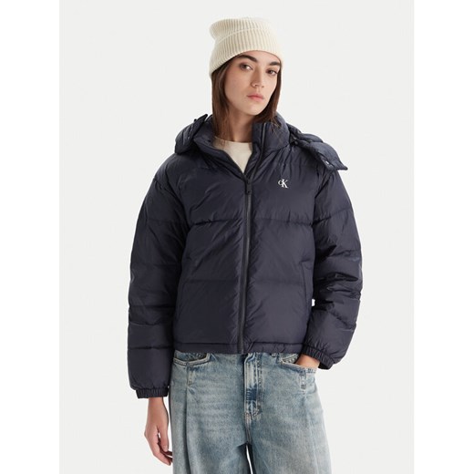 Calvin Klein Jeans Kurtka puchowa Essential LV047D501G Granatowy Relaxed Fit ze sklepu MODIVO w kategorii Kurtki damskie - zdjęcie 186323397