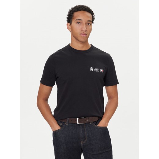 Tommy Hilfiger T-Shirt MW0MW40011 Czarny Regular Fit ze sklepu MODIVO w kategorii T-shirty męskie - zdjęcie 186323478