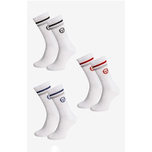 Sergio Tacchini 3-pack białe skarpetki męskie 1003, Kolor biały-wzór, Rozmiar 39-42, Sergio Tacchini ze sklepu Primodo w kategorii Skarpetki męskie - zdjęcie 186325965