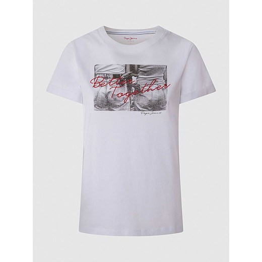 Pepe Jeans Koszulka w kolorze białym ze sklepu Limango Polska w kategorii Bluzki damskie - zdjęcie 186326078