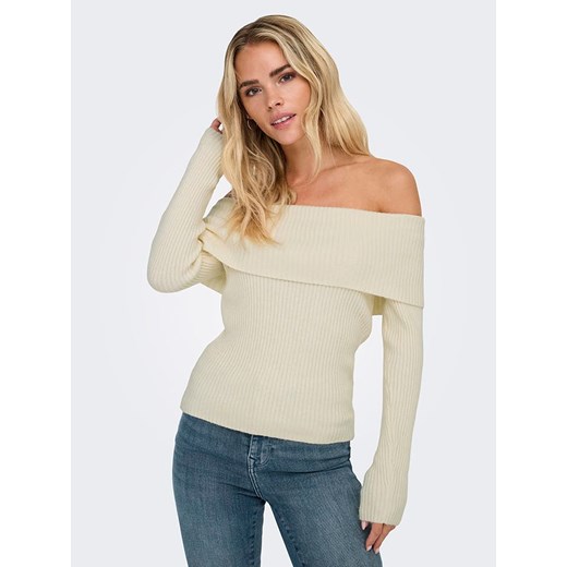 ONLY Sweter w kolorze kremowym M Limango Polska okazja