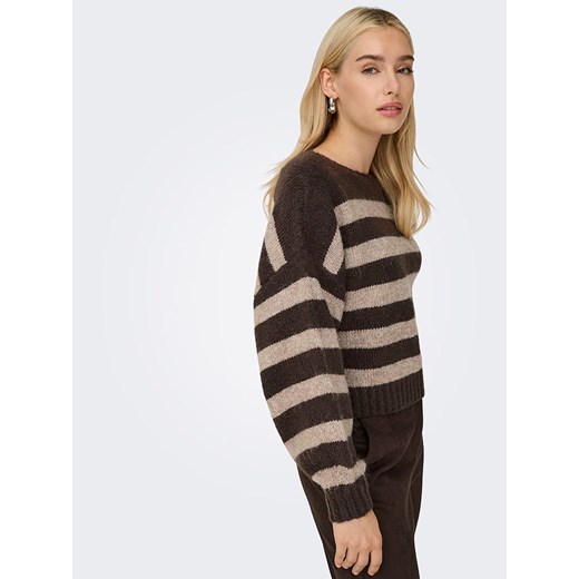 ONLY Sweter w kolorze ciemnobrązowo-beżowym M promocja Limango Polska