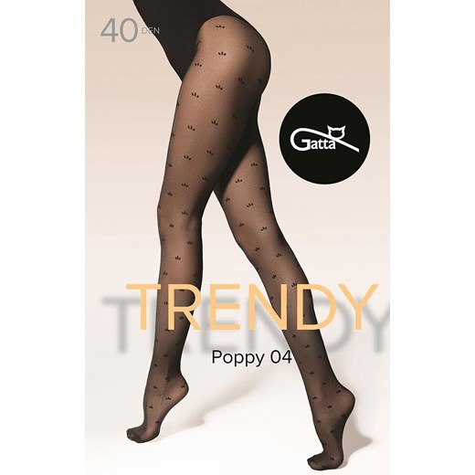 Gatta rajstopy damskie czarne Trendy Poppy wz.04 40 DEN, Kolor czarny, Rozmiar 2, Gatta ze sklepu Intymna w kategorii Rajstopy - zdjęcie 186327379