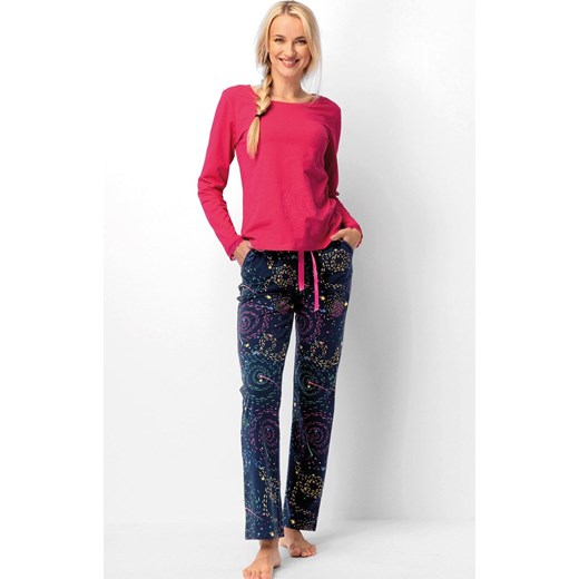 Długa piżama damska LNS 749, Kolor fuksja-granat, Rozmiar L, Key ze sklepu Intymna w kategorii Piżamy damskie - zdjęcie 186327507