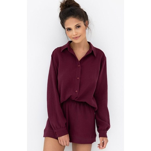 Sensis muślinowa piżama damska Ivory, Kolor burgund, Rozmiar S, SENSIS ze sklepu Intymna w kategorii Piżamy damskie - zdjęcie 186327678