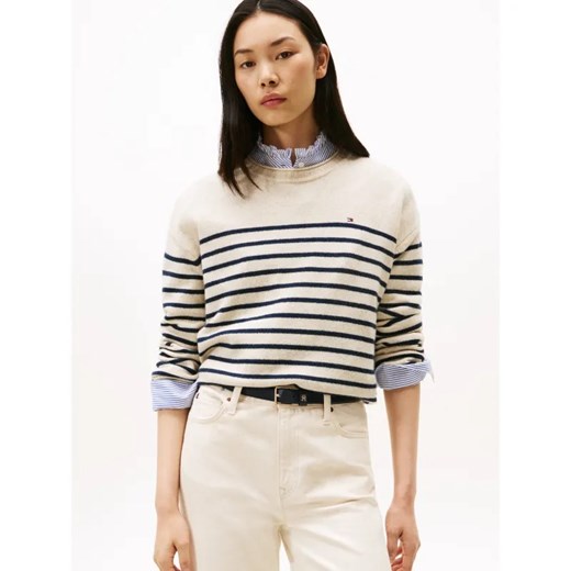 Tommy Hilfiger Wełniany sweter | Relaxed fit ze sklepu Gomez Fashion Store w kategorii Swetry damskie - zdjęcie 186329136