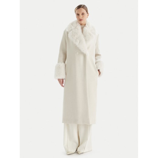 TWINSET Płaszcz zimowy 252TT2040 Écru Regular Fit ze sklepu MODIVO w kategorii Płaszcze damskie - zdjęcie 186329317