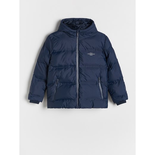 Reserved - Ocieplana kurtka z kapturem - granatowy ze sklepu Reserved w kategorii Kurtki chłopięce - zdjęcie 186330315