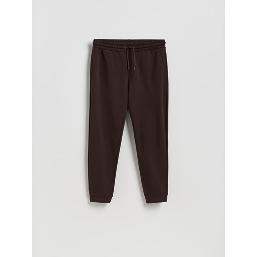 Reserved - Bawełniane spodnie dresowe - ciemnobrązowy ze sklepu Reserved w kategorii Spodnie męskie - zdjęcie 186330517