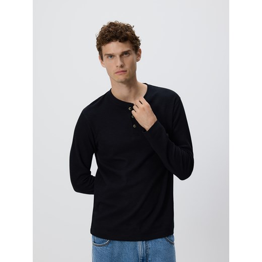 Reserved - Longsleeve regular - czarny ze sklepu Reserved w kategorii T-shirty męskie - zdjęcie 186330546